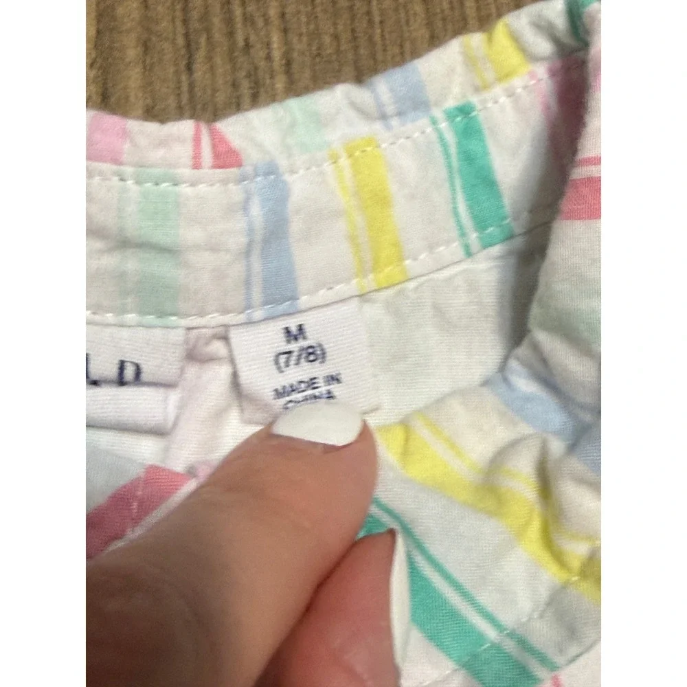 Gap Kids Dress Girls Size M (7/8) Multi Color Shirt Dress Button Front Striped